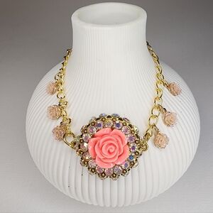 Romantic Rose & Iridescent Crystal Bracelet